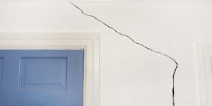 large crack in house wall